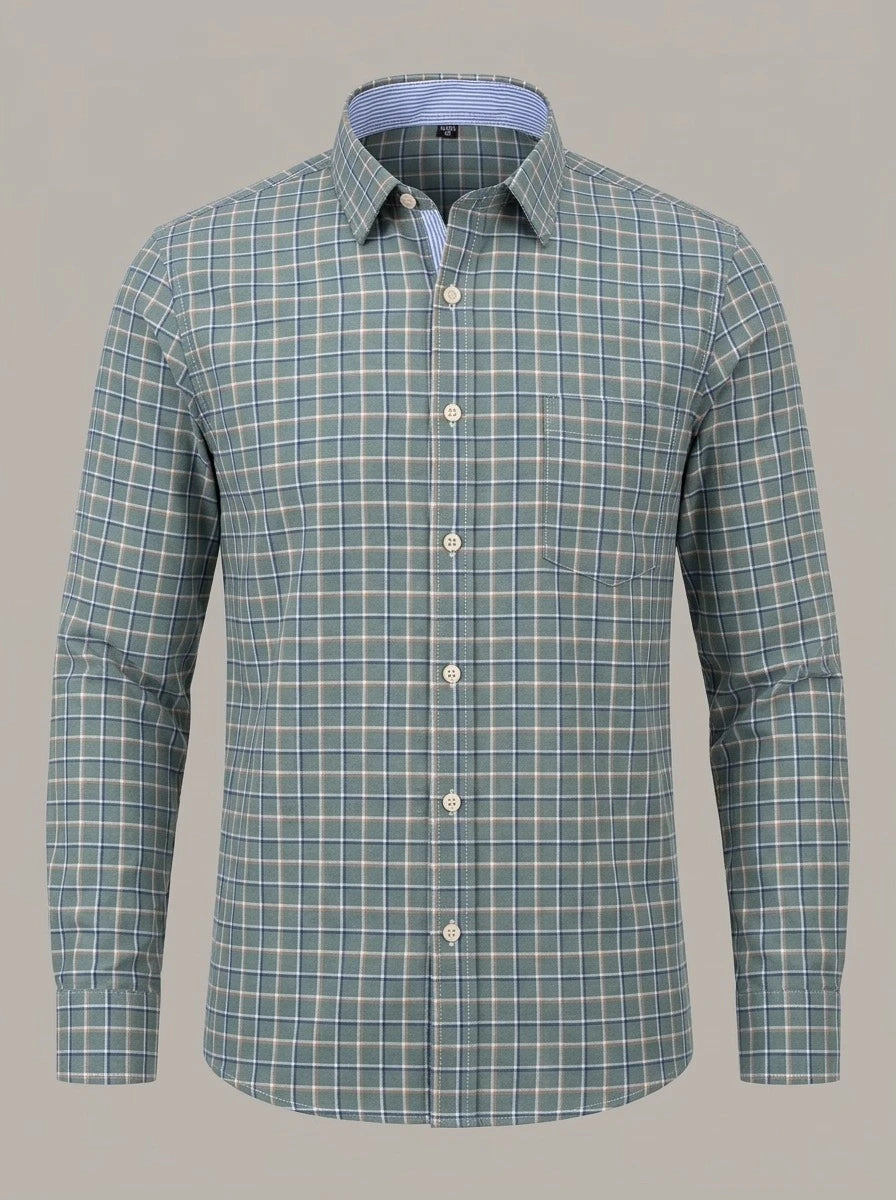 KOLDO - Camisa Oxford de cuadros - Cuadros verde