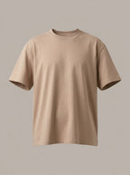 OCTAVIO - Camiseta de algodón pesado holgada - Camel claro
