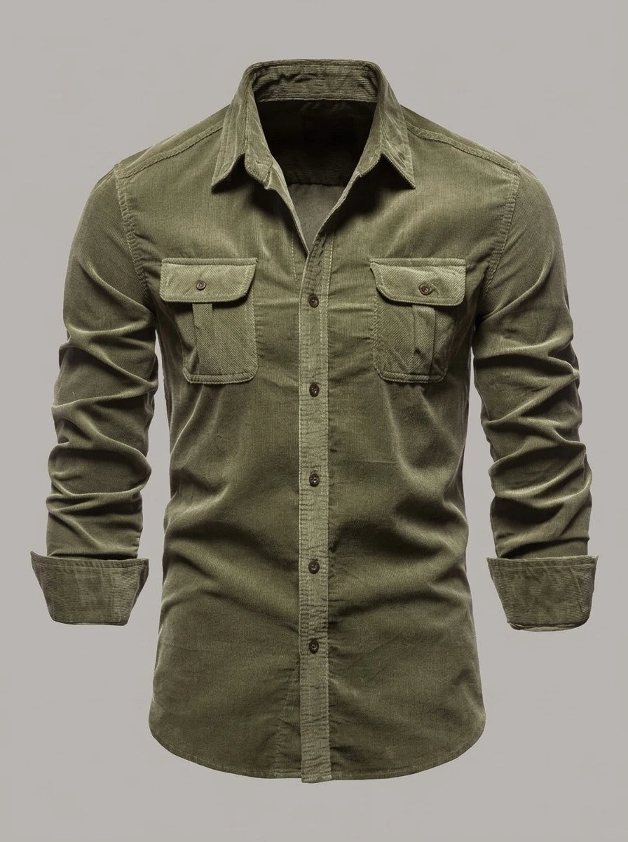 JUANMA - Camisa de trabajo de algodón - Verde militar