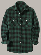 CHEMA - Camisa de franela de cuadros - Cuadros verde