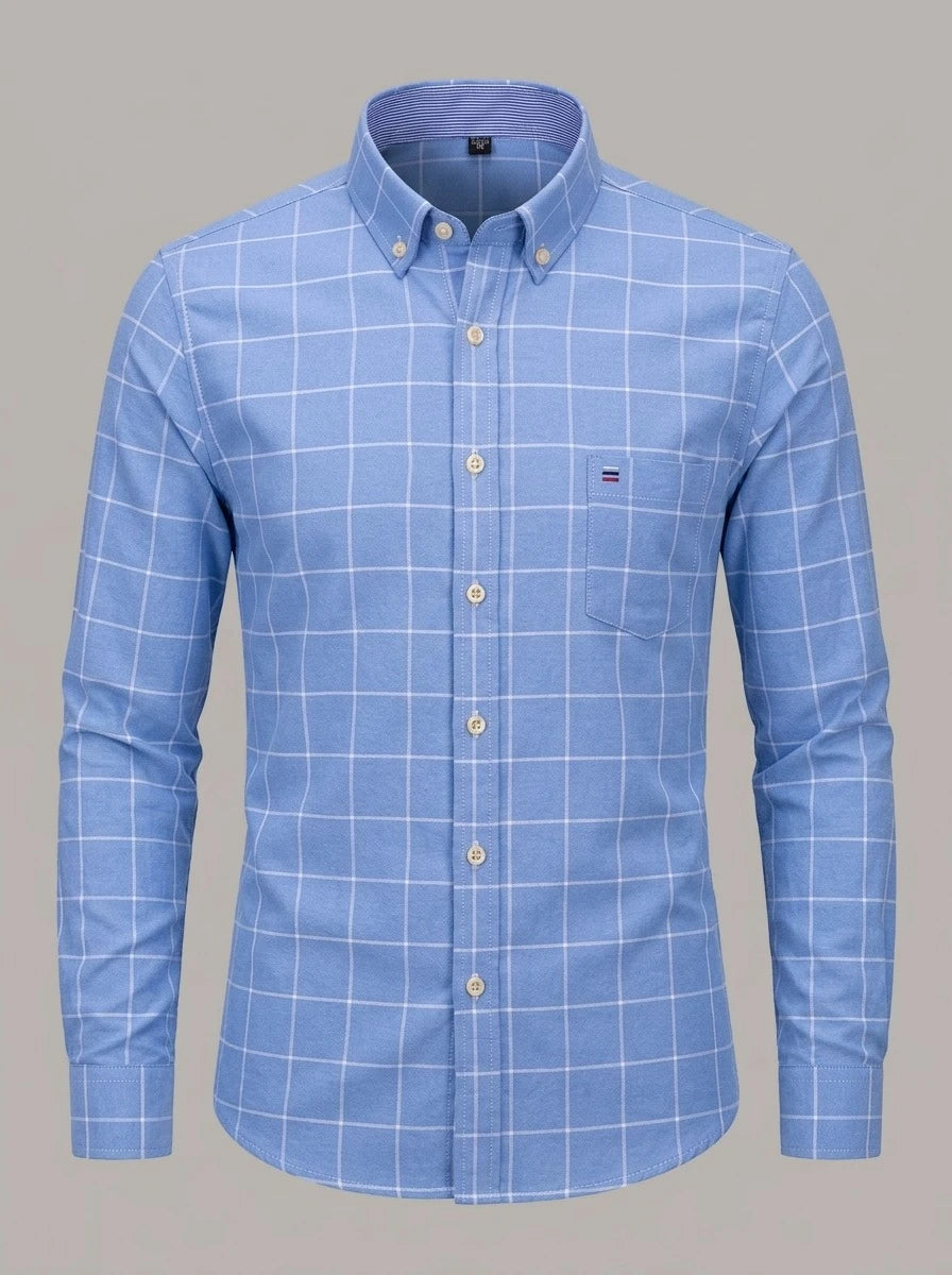 JON - Camisa Oxford de algodón - Azul cielo
