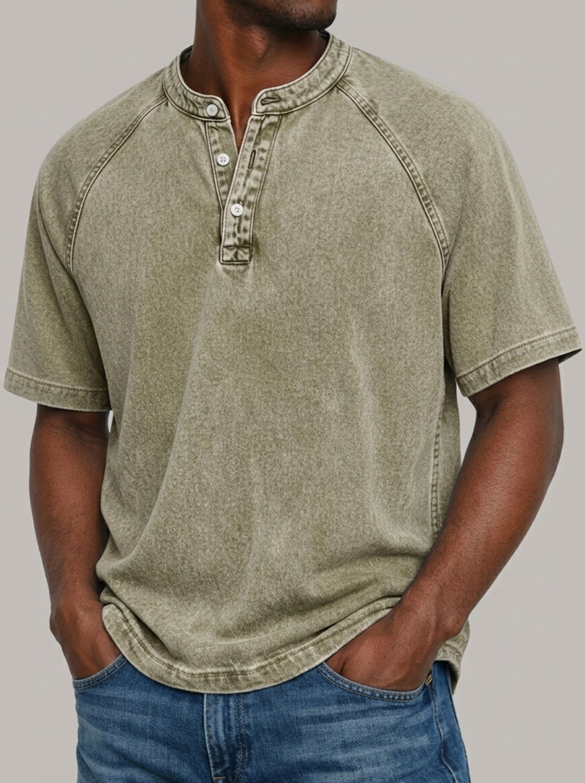 LUIS - Camiseta Henley lavada™