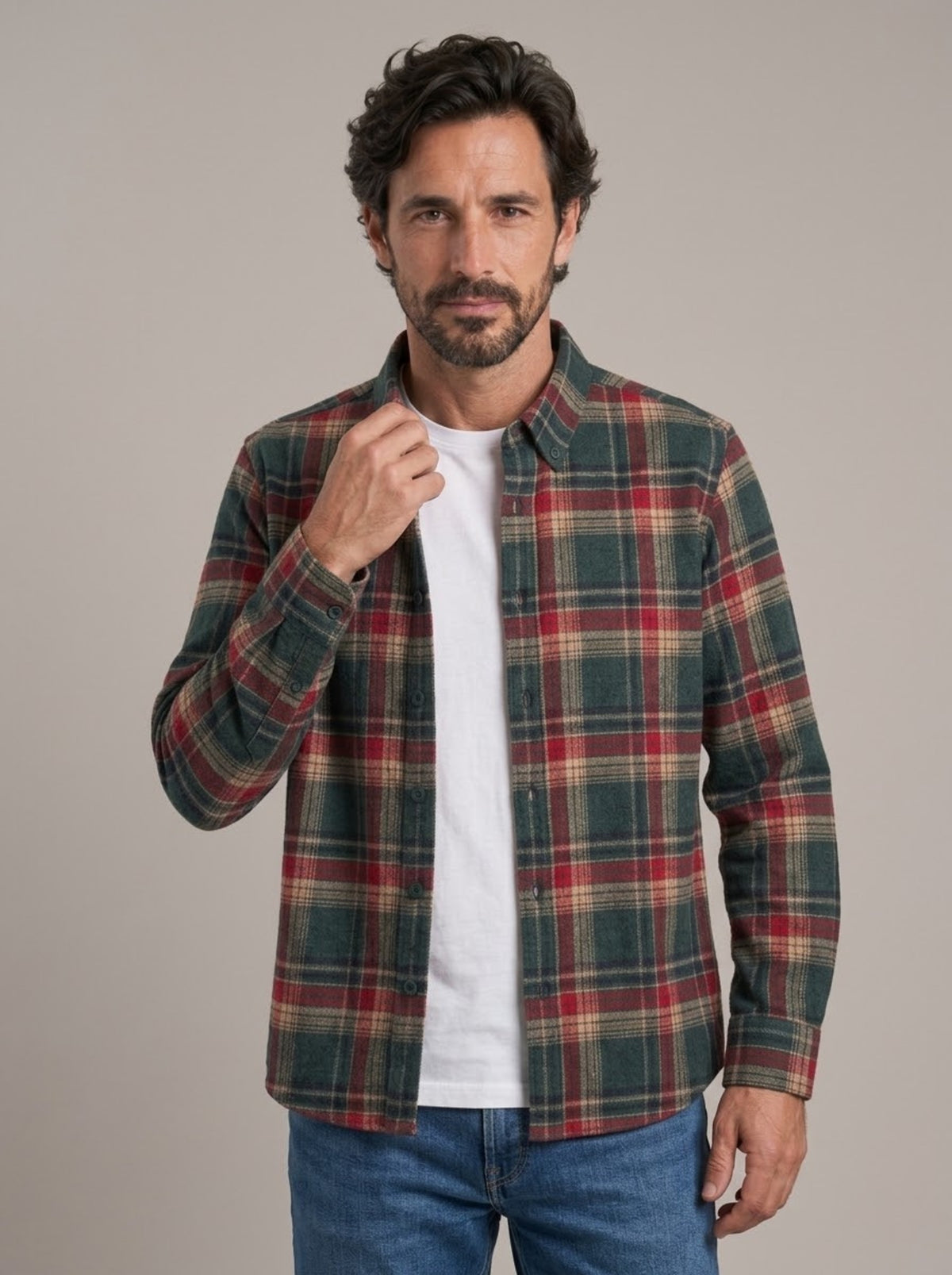 TXEMA - Sobrecamisa de franela de algodón
