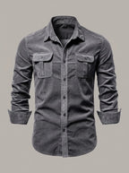 JUANMA - Camisa de trabajo de algodón - Gris oscuro