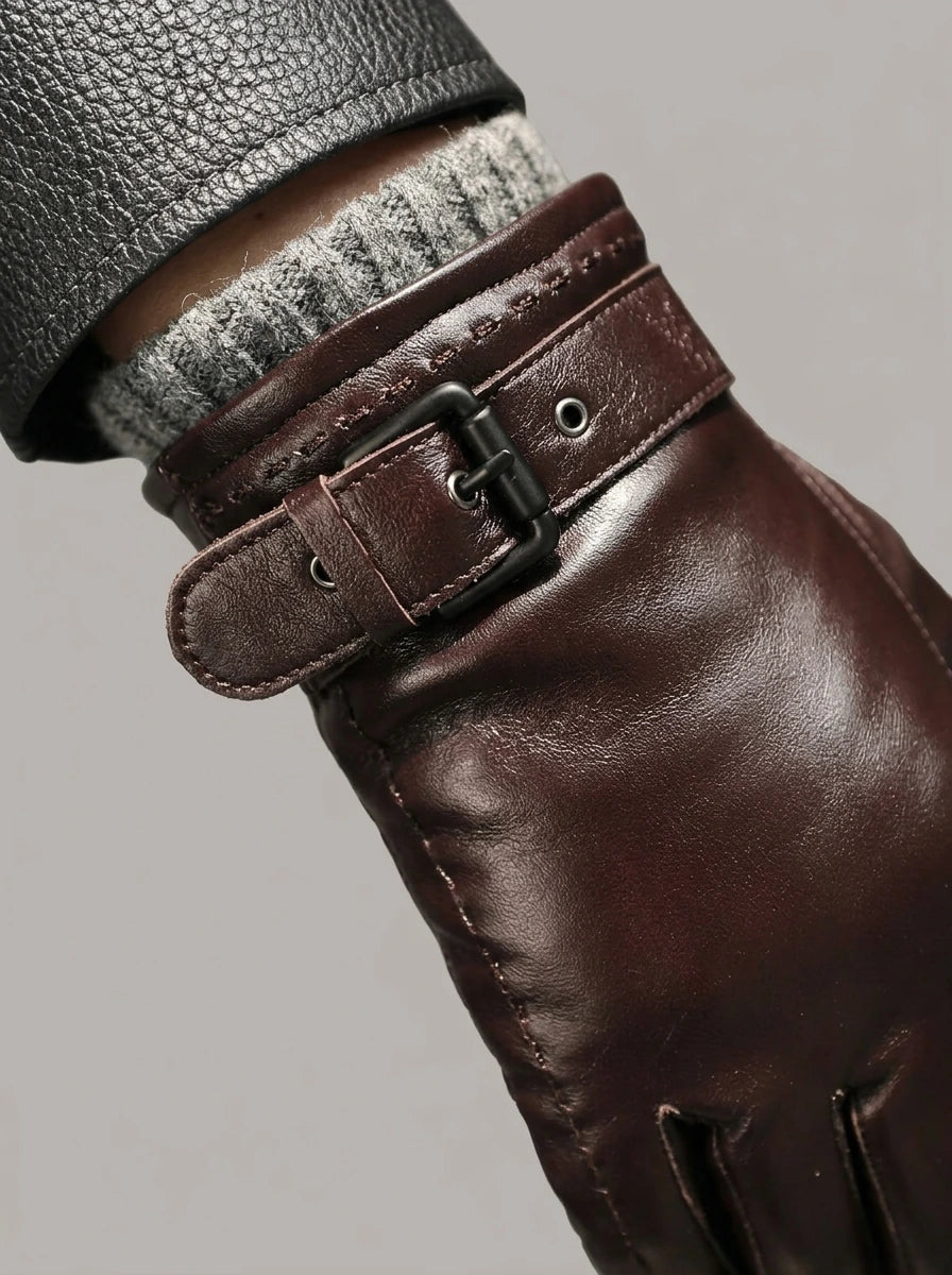 JUAN LUIS guantes de vestir con hebilla - detalle de cerca