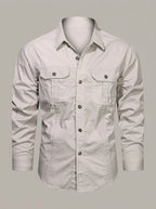 ANTONIO PEDRO - Camisa cargo de algodón - Beige