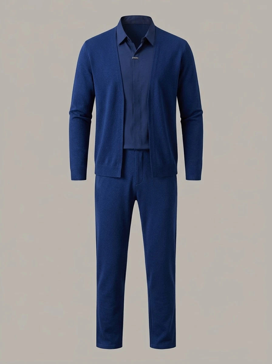 ISIDRO - Chaqueta de punto y pantalón a juego - Azul real