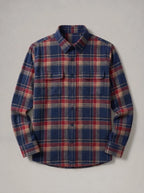TXEMA - Sobrecamisa de franela de algodón - Cuadros azul y rojo