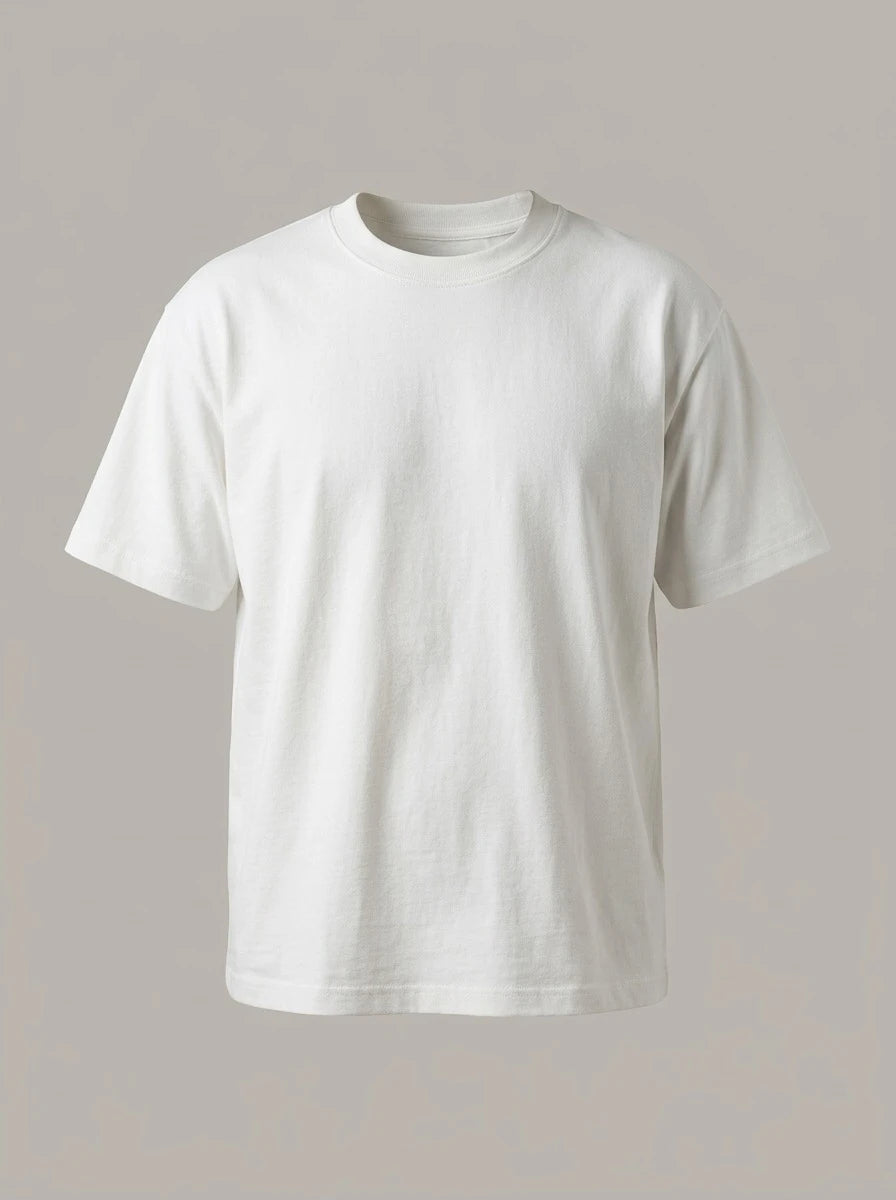 OCTAVIO - Camiseta de algodón pesado holgada - Blanco
