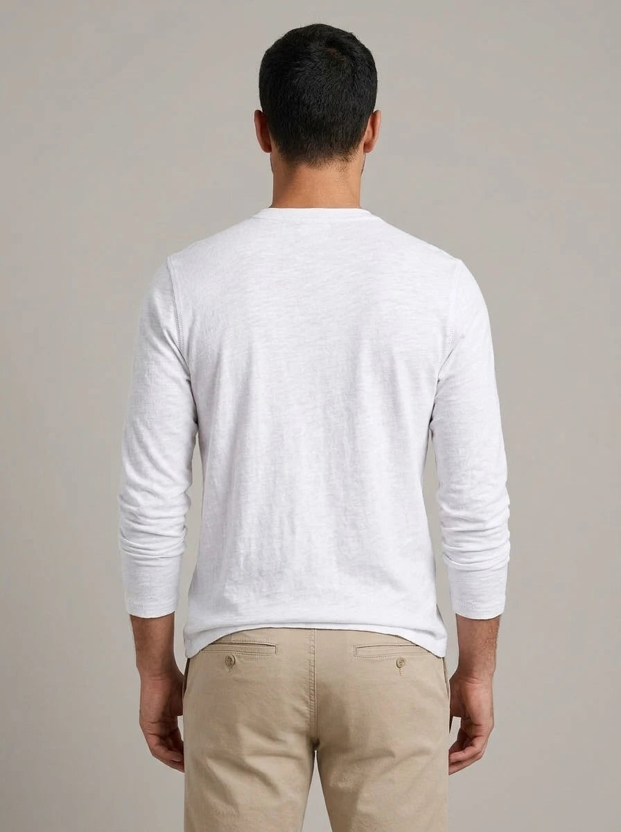 ASIER - Camiseta henley ajustada de manga larga