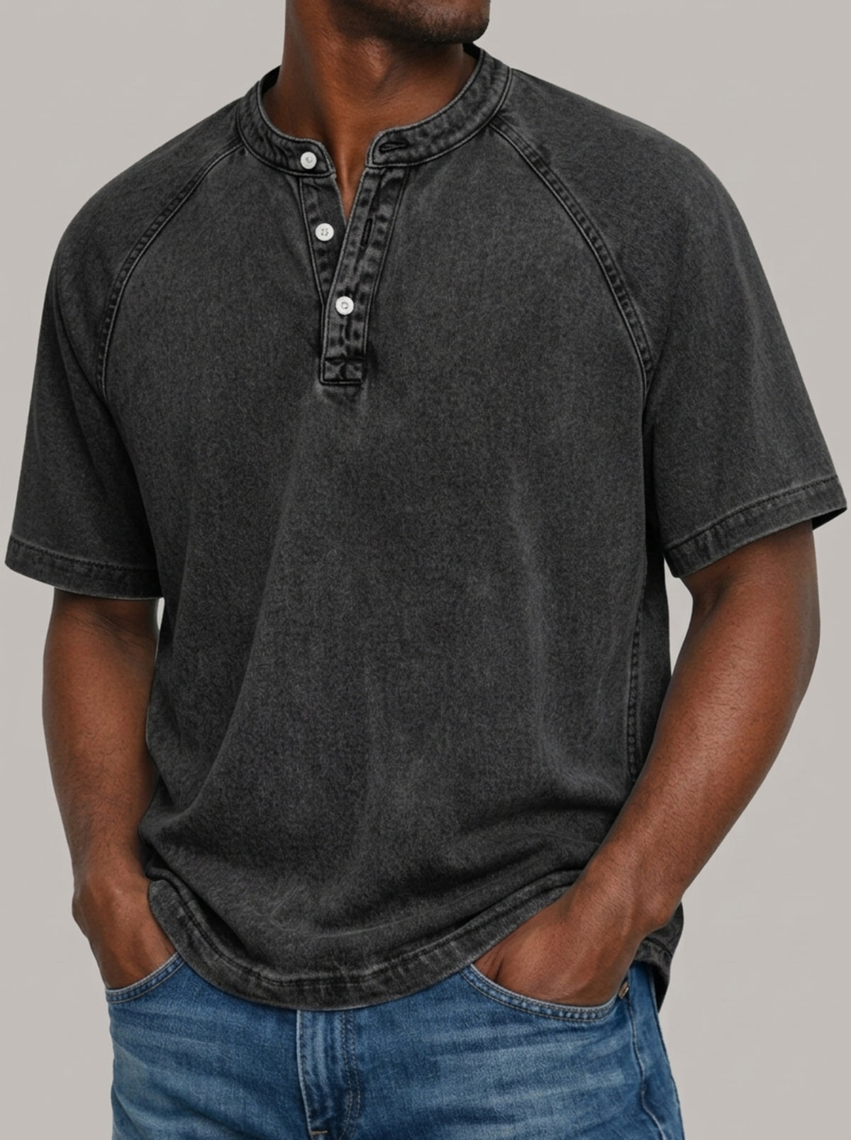 LUIS - Camiseta Henley lavada™
