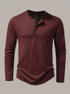 HERNÁN - Camiseta henley de manga larga - Burdeos