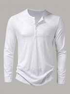 HERNÁN - Camiseta henley de manga larga - Blanco