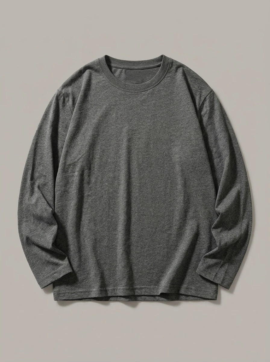ROMÁN - Camiseta de manga larga efecto lavado - Gris oscuro