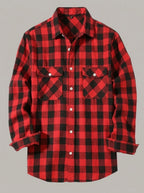 CHEMA - Camisa de franela de cuadros - Cuadros rojo