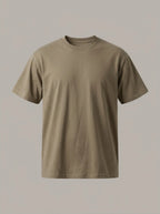 ADOLFO - Camiseta básica de algodón - Caqui