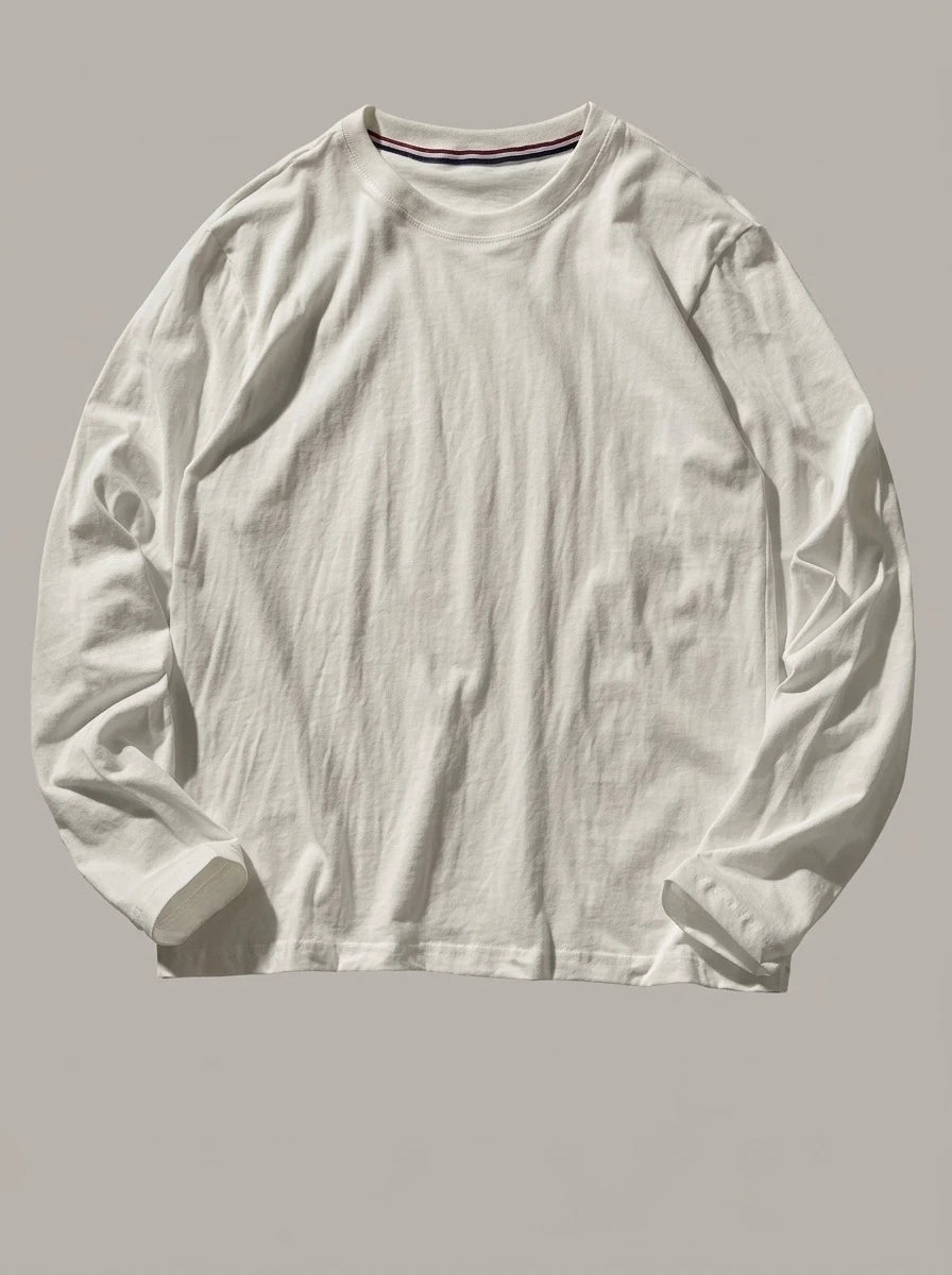 ROMÁN - Camiseta de manga larga efecto lavado - Blanco