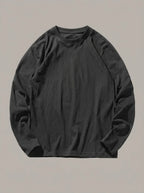 ROMÁN - Camiseta de manga larga efecto lavado - Negro