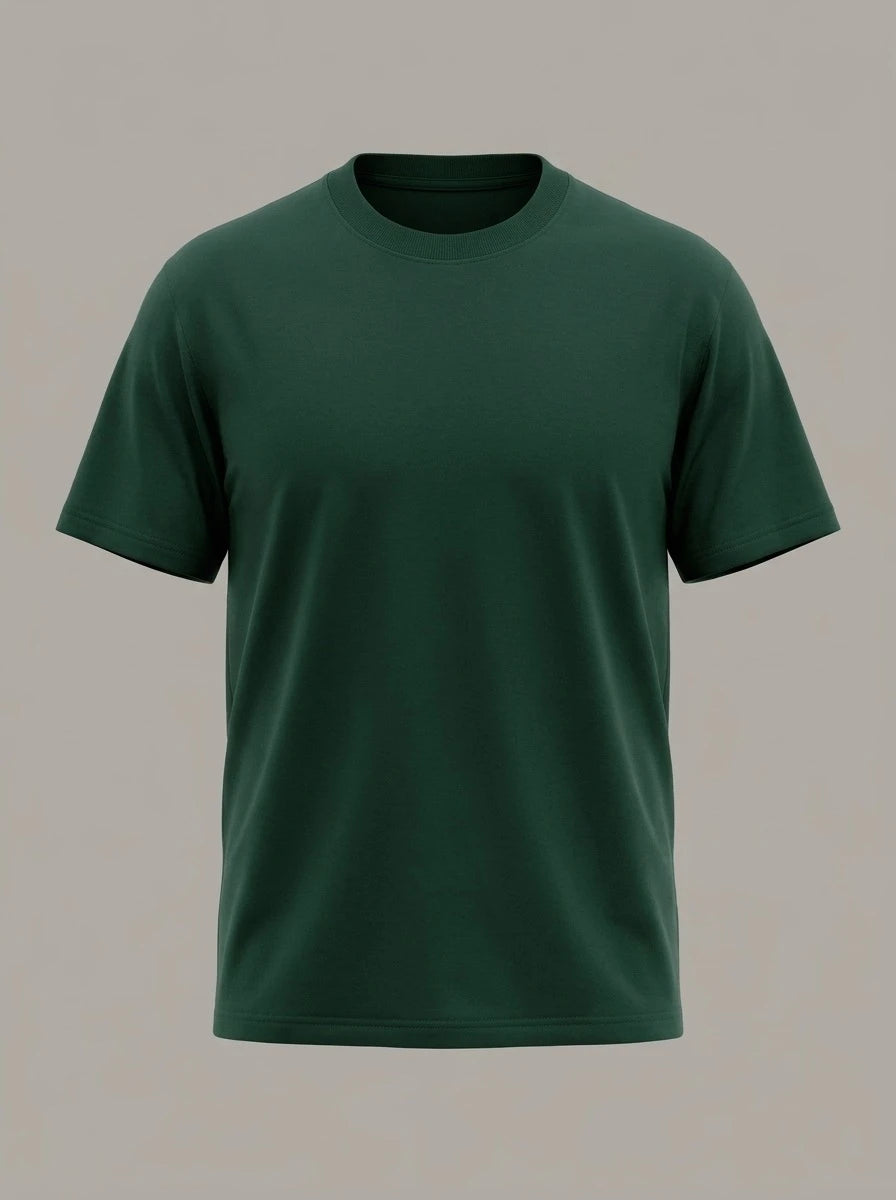 ADOLFO - Camiseta básica de algodón - Verde
