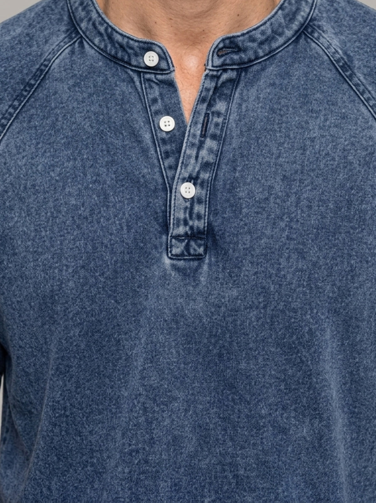 LUIS - Camiseta Henley lavada™