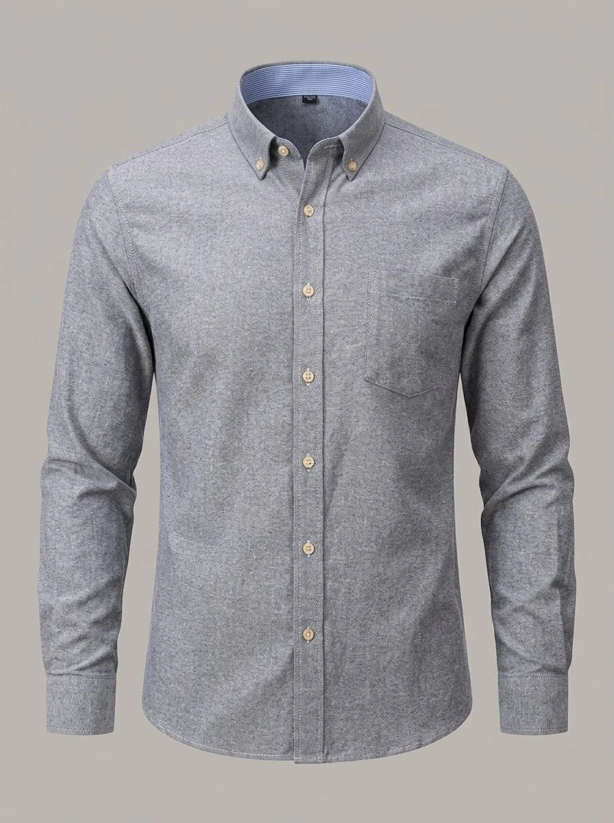 JON - Camisa Oxford de algodón - Gris
