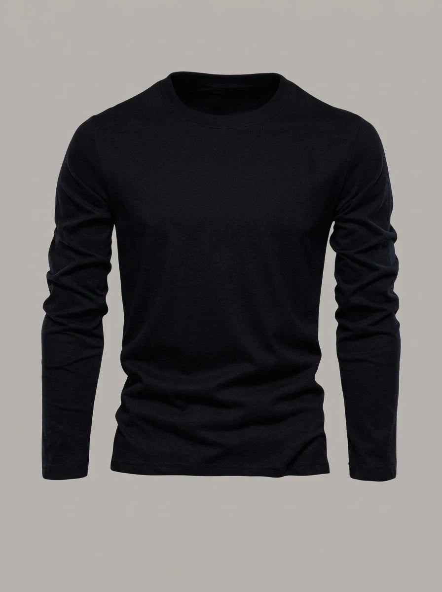 JOSÉ - Camiseta de manga larga de algodón - Negro