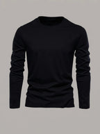 JOSÉ - Camiseta de manga larga de algodón - Negro