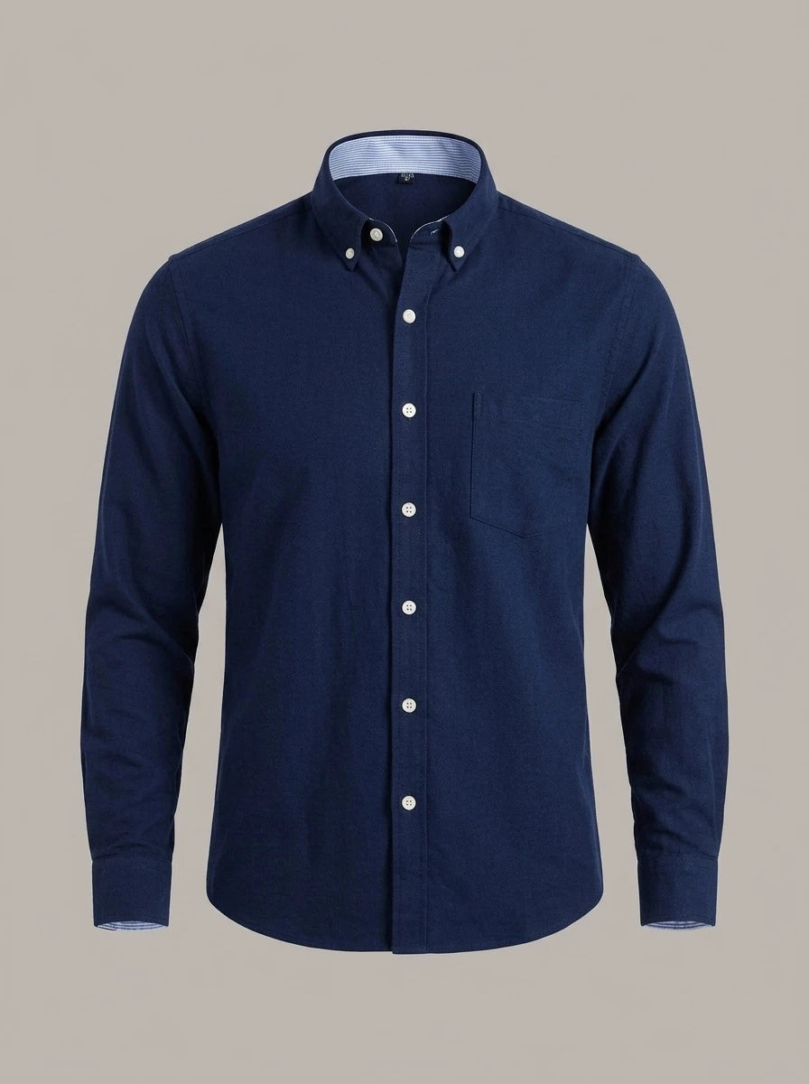 IBON - Camisa Oxford de rayas - Azul marino