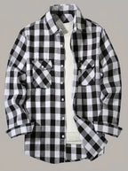 JUAN GONZALO - Camisa de franela de cuadros grandes - Negro