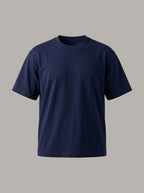 OCTAVIO - Camiseta de algodón pesado holgada - Azul marino