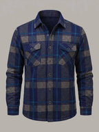 IÑAKI - Camisa de franela forrada - Cuadros azul noche