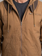 SILVESTRE chaqueta marrón - detalle de cuello, capucha y forro
