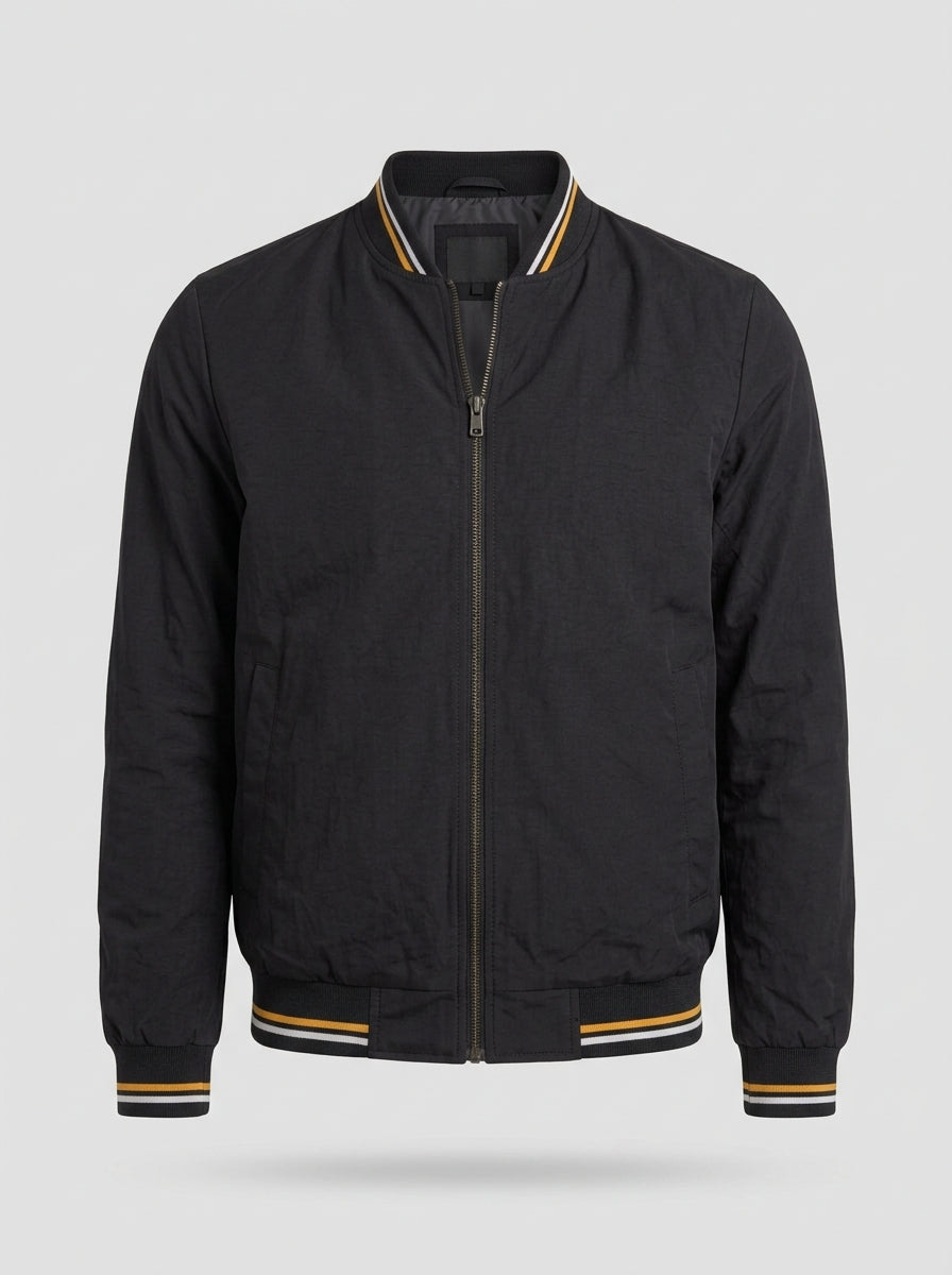 Chaqueta bomber clásica ÁNGEL IGNACIO en color negro