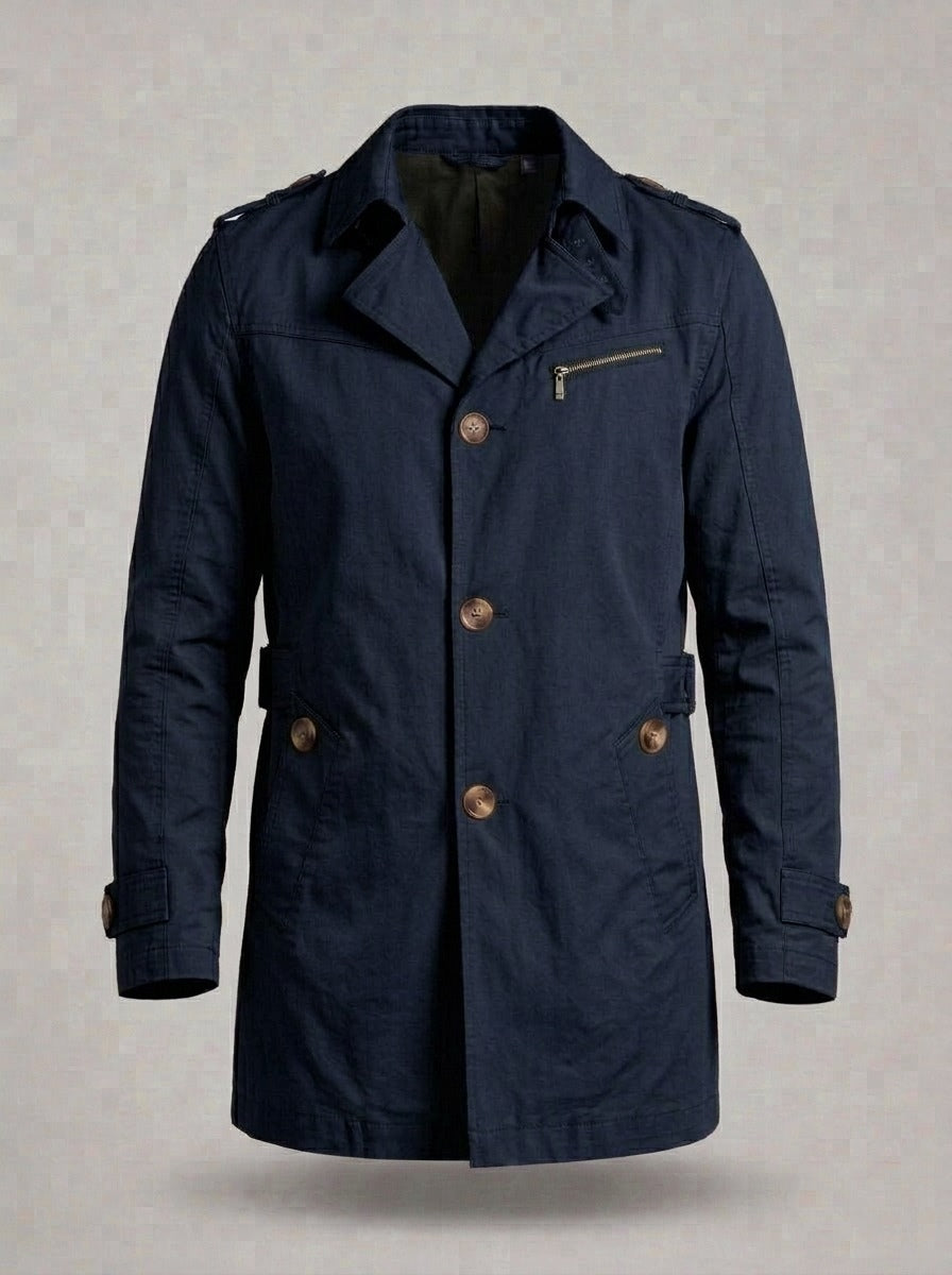 Gabardina clásica de entretiempo ALFONSO en color azul marino