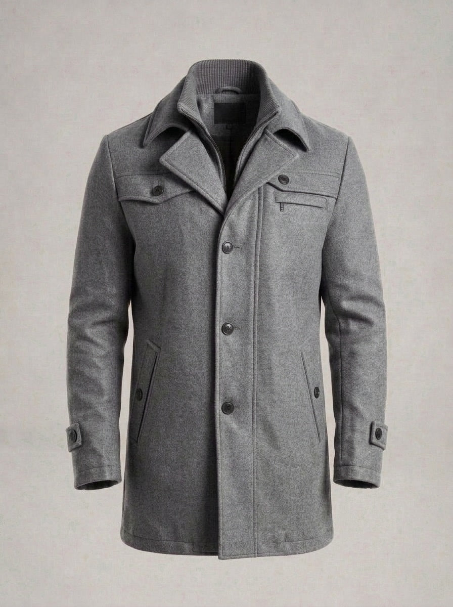 Gabardina de invierno ALVARO en color gris niebla