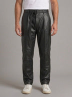 ISAAC pantalones piel anchos - lado