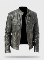 Chaqueta motera efecto piel RAFAEL ÁNGEL en color gris