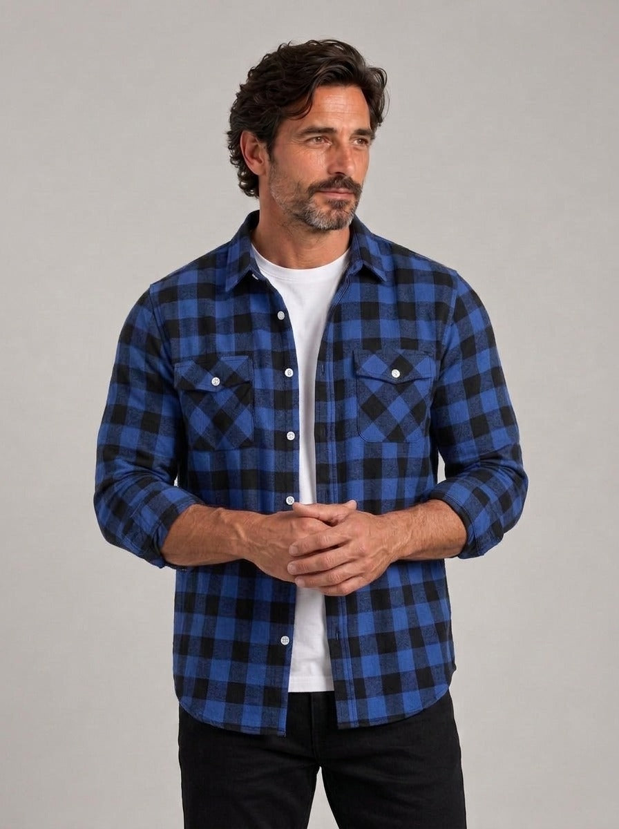 CHEMA - Camisa de franela de cuadros