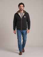 Look completo con la chaqueta de punto CARLOS negra, cuerpo entero