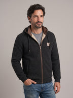 Chaqueta de punto CARLOS negra cerrada, vista de frente