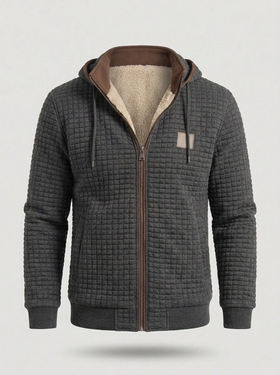 Chaqueta técnica de punto con borreguito CARLOS en color gris