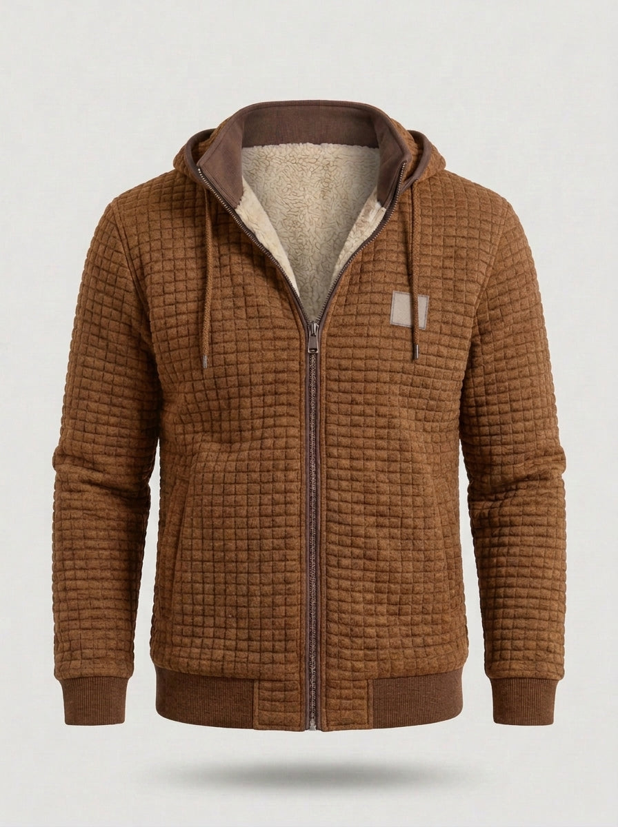 Chaqueta técnica de punto con borreguito CARLOS en color marrón caramelo