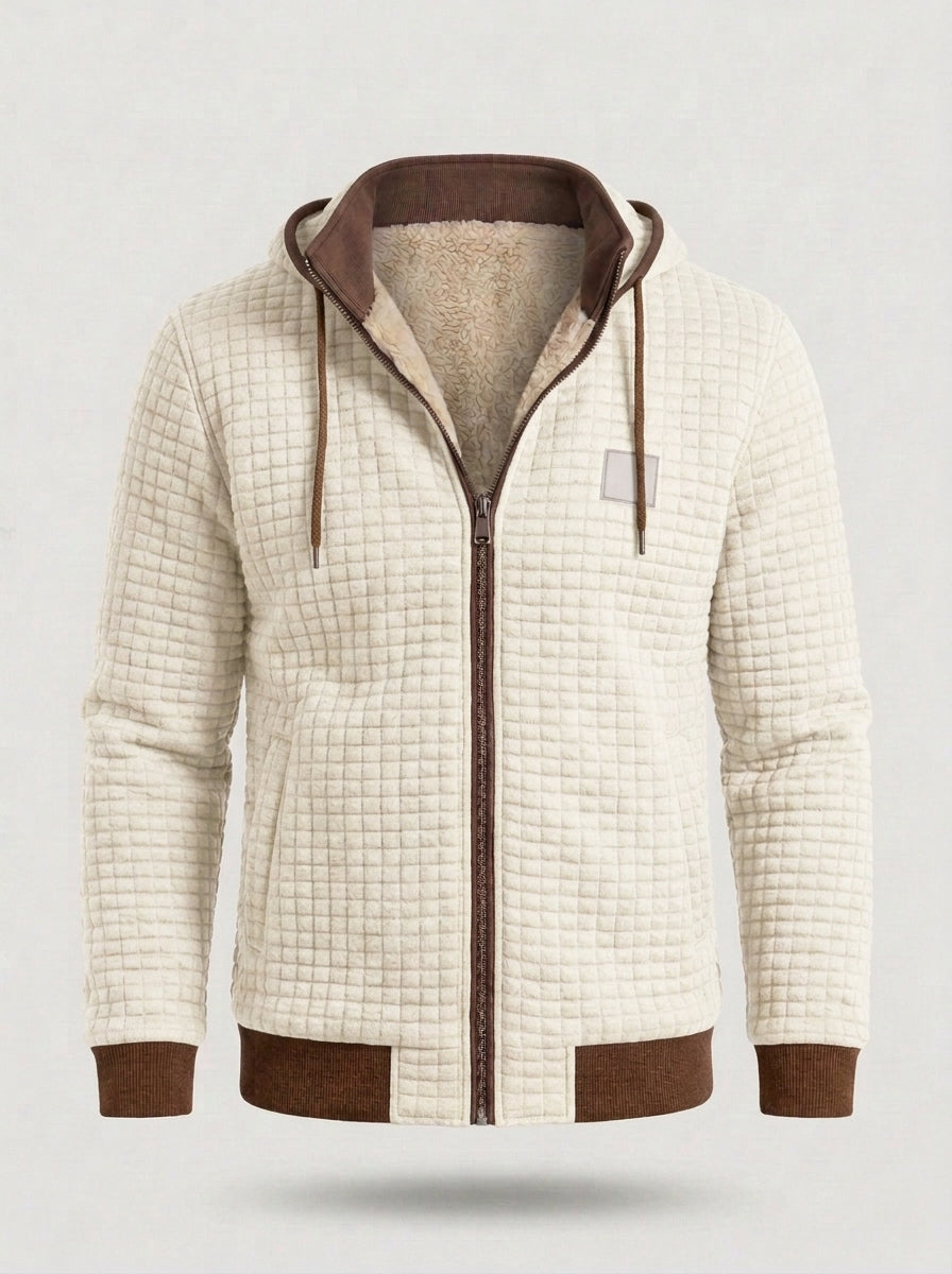 Chaqueta técnica de punto con borreguito CARLOS en color blanco