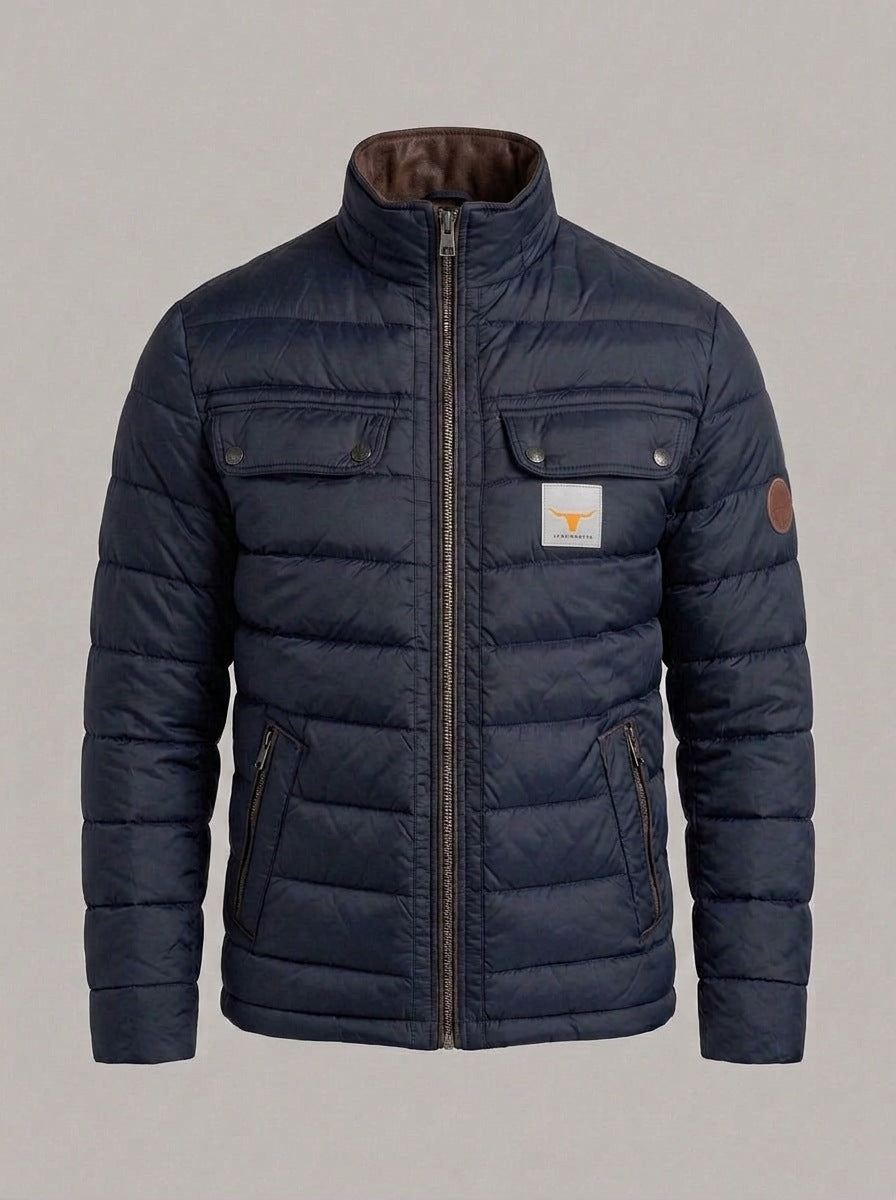 Chaqueta acolchada de aviador JUAN EDUARDO en color azul marino