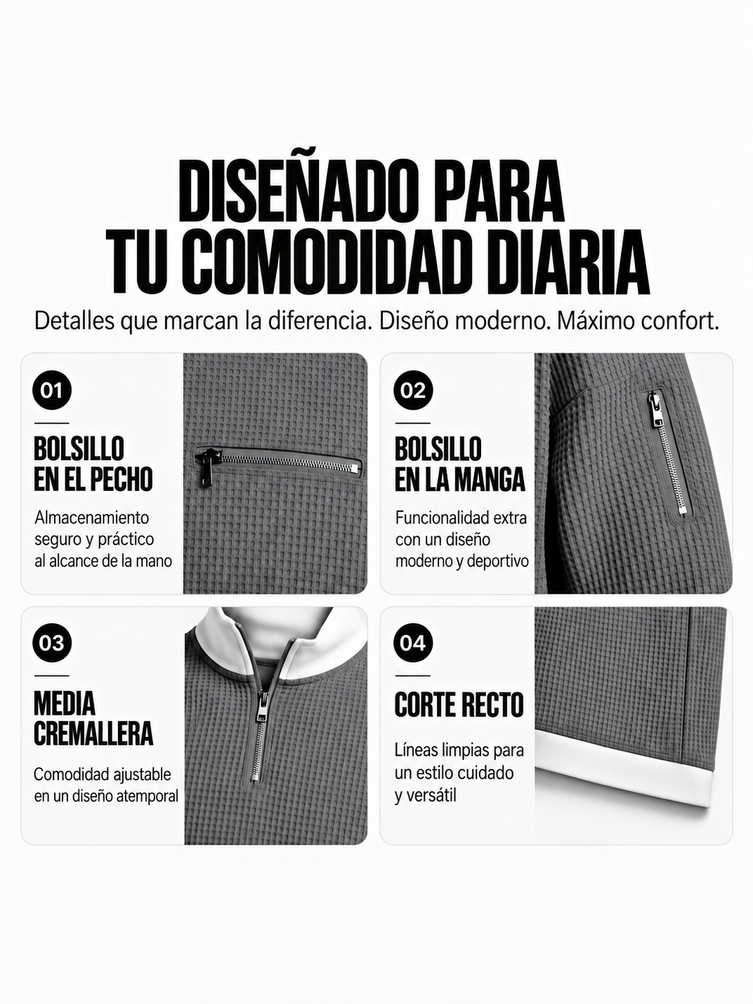 FERNANDO - Jersey con cuello elevado y media cremallera™