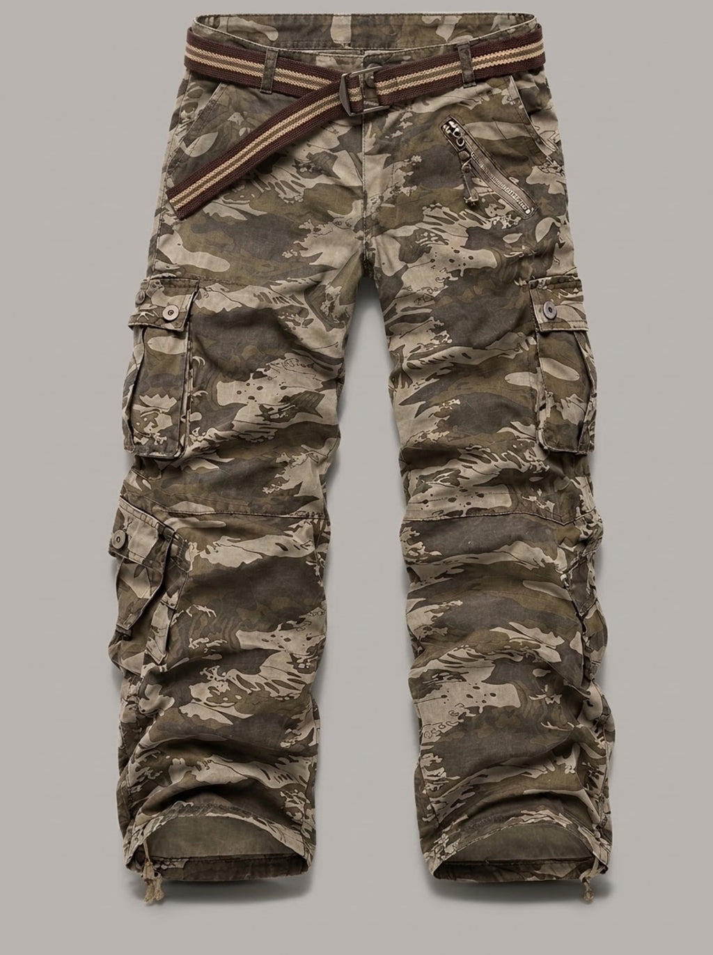 BENITO pantalón cargo camuflaje oscuro
