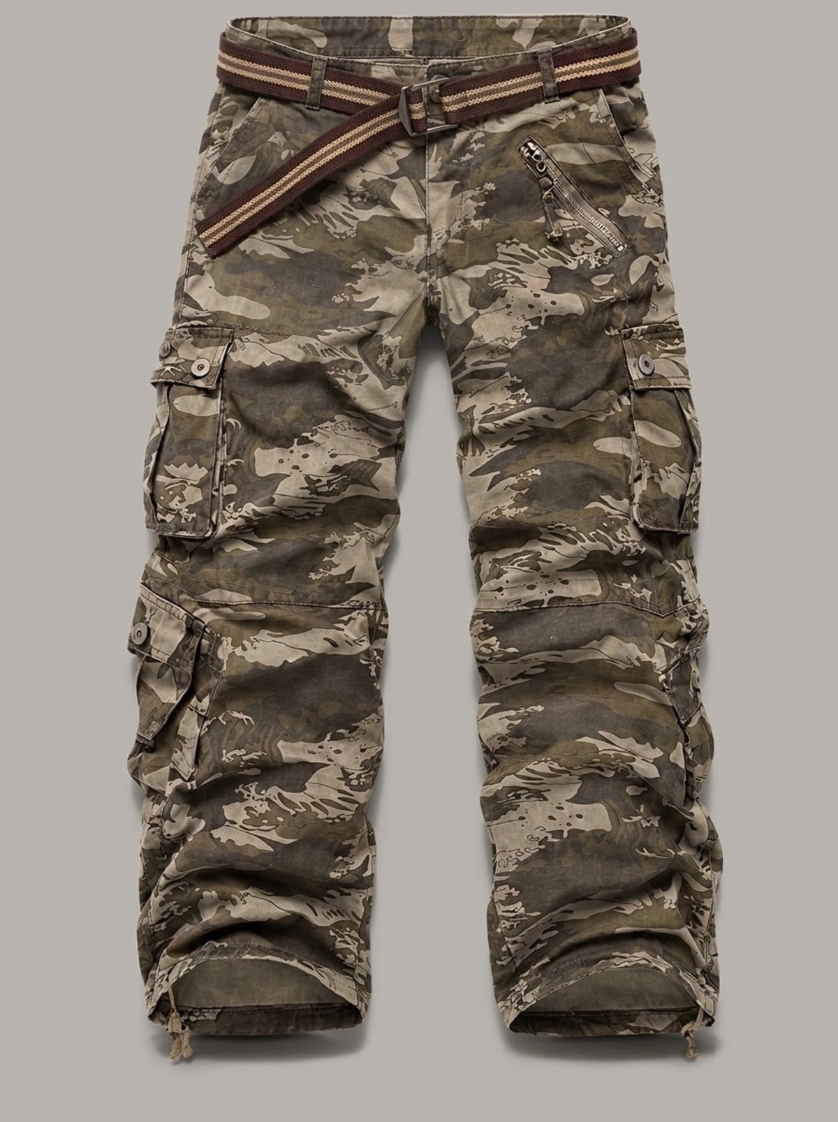BENITO pantalón cargo camuflaje oscuro