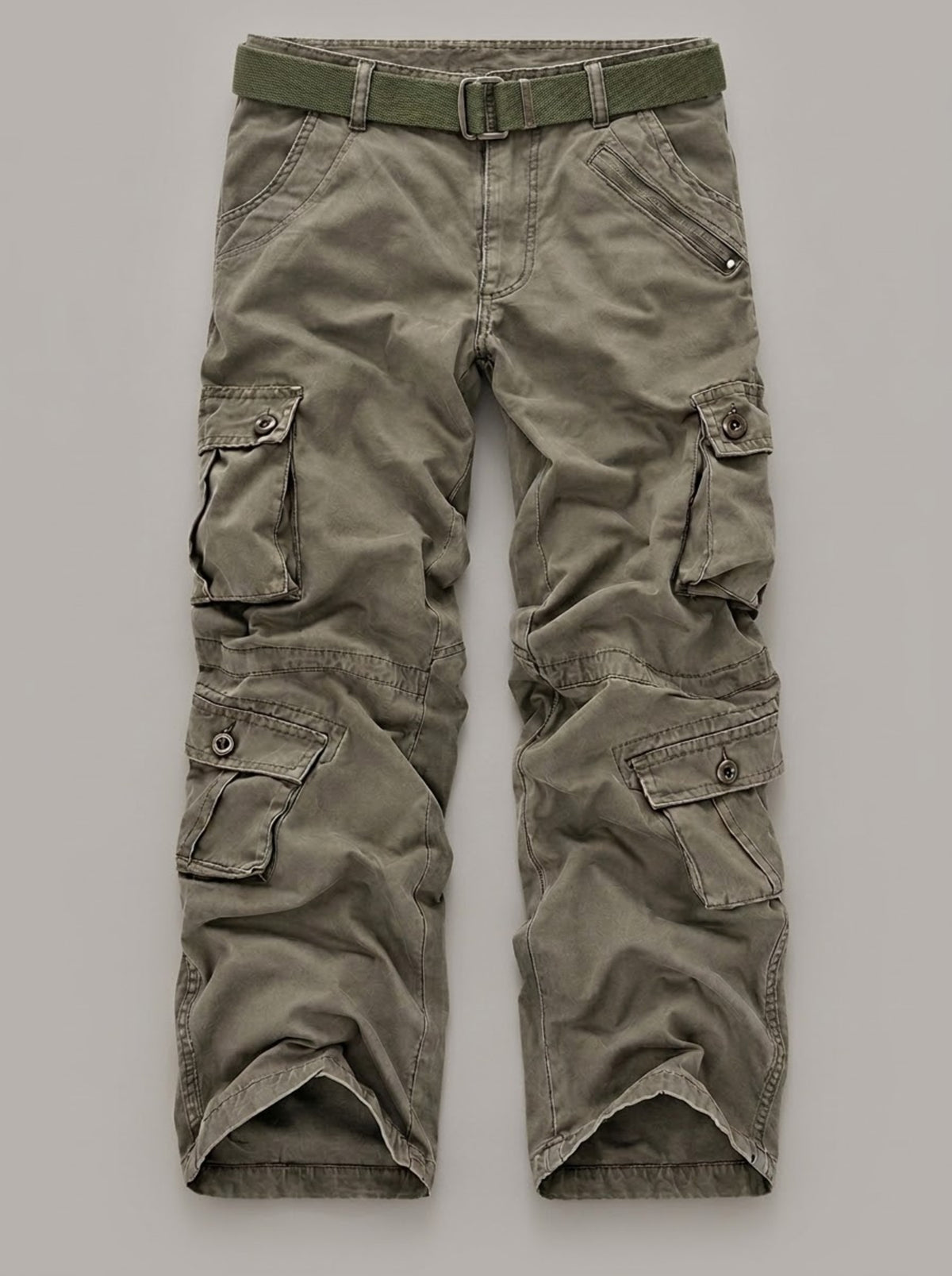 BENITO pantalón cargo gris militar