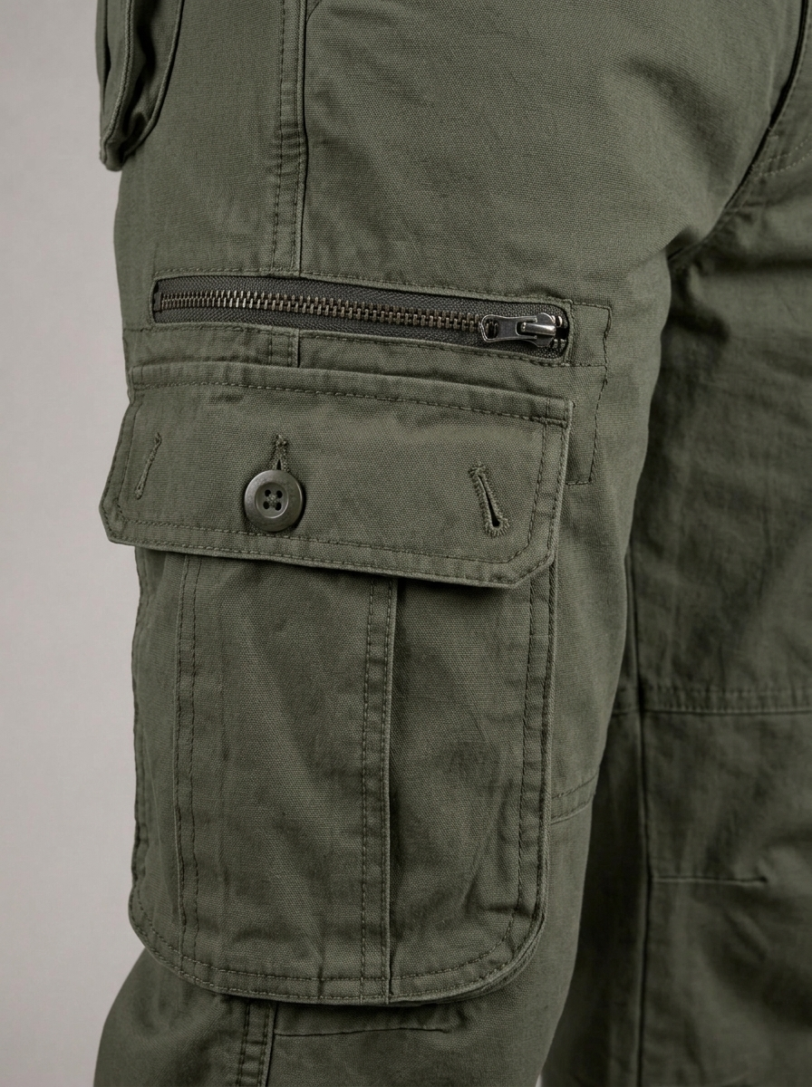 PASCUAL pantalón de seis bolsillos, detalle del bolsillo con botón