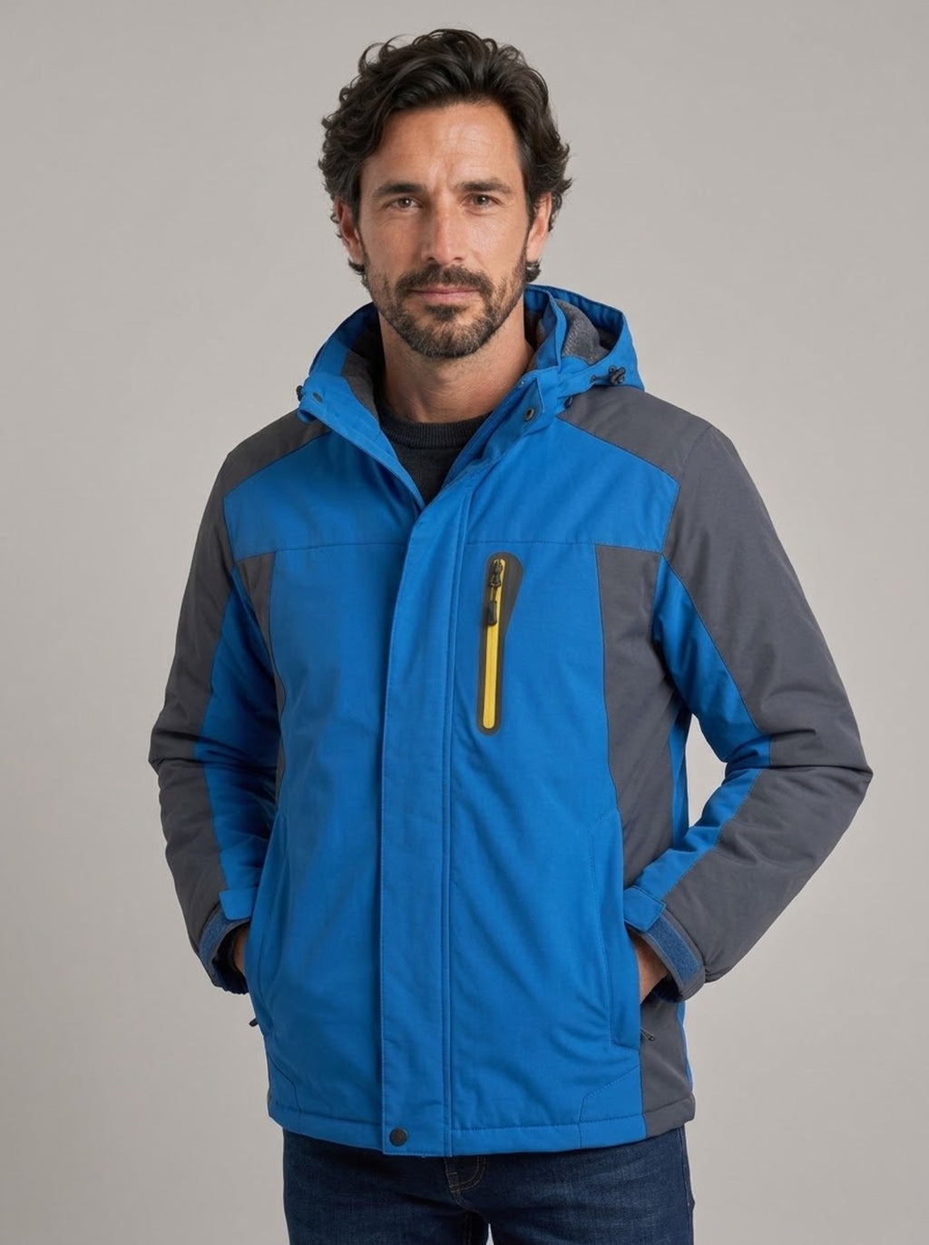 CARLOS JOSÉ chaqueta alpina con capucha azul - frente